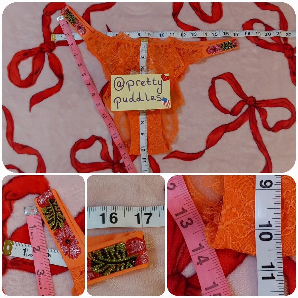 πΊ XXL VS Very Sexy Hibiscus Shine Strap Lace Brazilian Panty πΊ - Picture 6 of 15